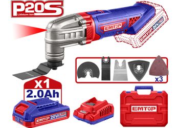 Emtop Akülü Çok Amaçlı Kesici Raspalama 20 V 2.0 AH